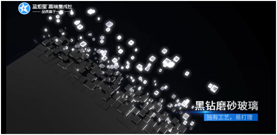 藍炬星集成灶黑鉆磨砂玻璃